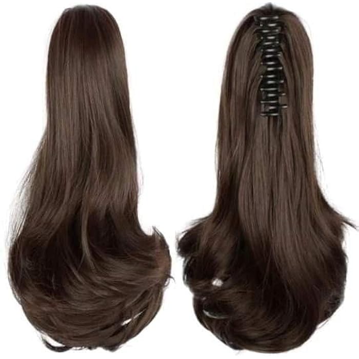 DILLARDS Extension Long Wavy Ponytail Wig Comfortable And Stylish Fiber Heat Safe Dark Brown - Image 1